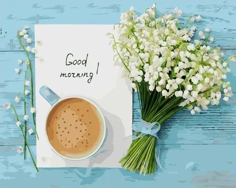 Картина по номерам Утренние ландыши 40x50 см | Игрушки и хобби