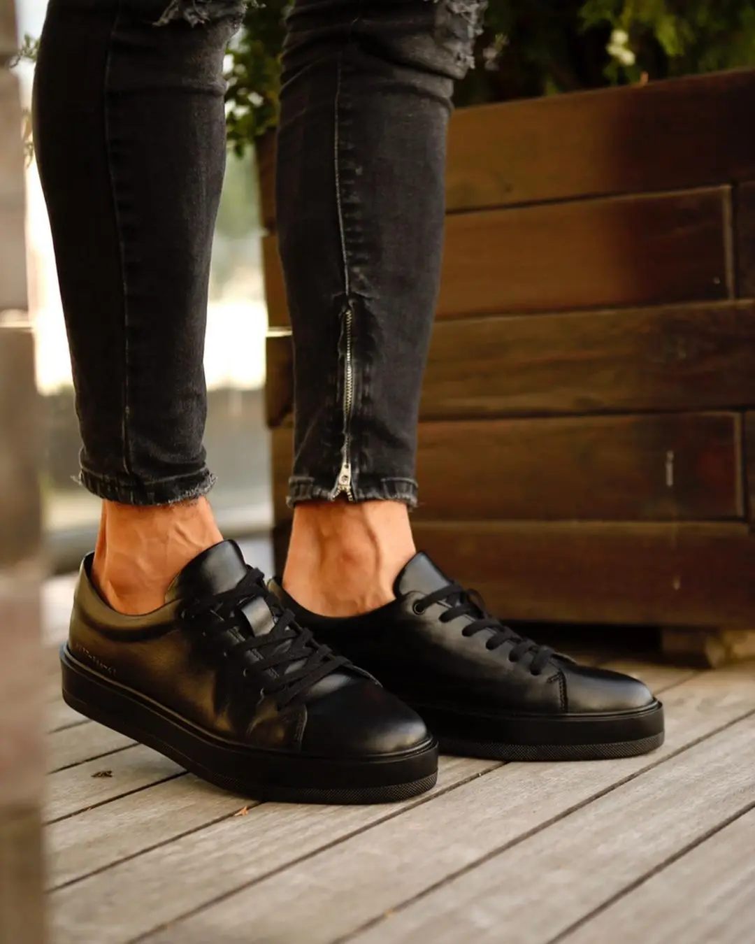 

100% Genuine Leather Casual Style Man Shoes Handmade Comfortable Durable-9777 BLACK