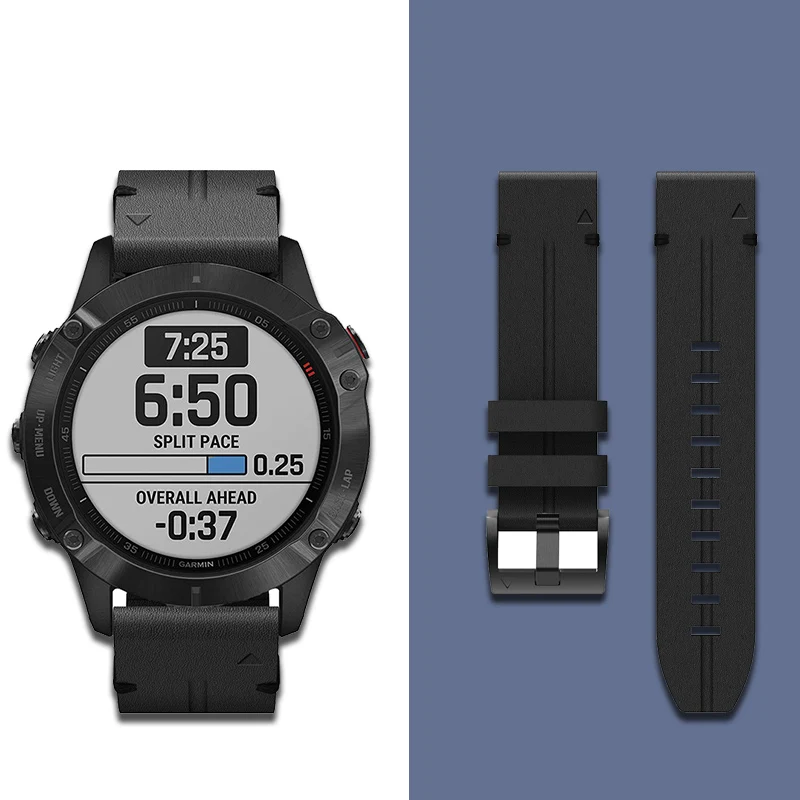 For Garmin Fenix 7 7X 7S 5 5X Plus  6 6X Pro Smart Watch Leather Band Watchband Bracelet  22 26mm Quick Fit Wristband Strap