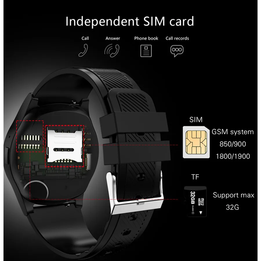 Accalia L9 Новые смарт-часы сим-карта bluetooth номеронатор вызов камера сообщение push