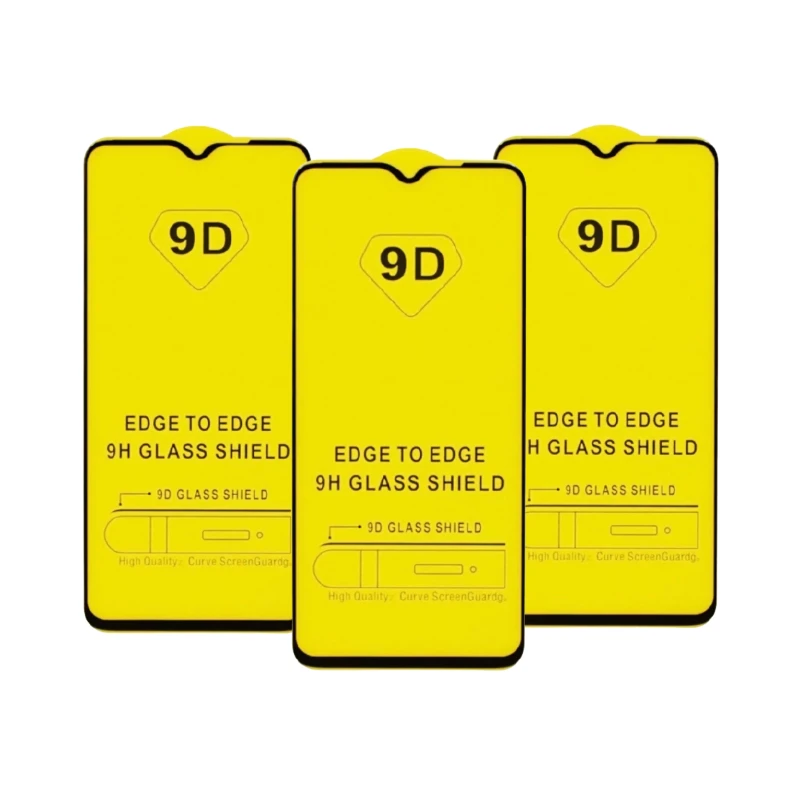 3 PCs 9D Curved Protective Tempered Glass For iPhone 13 Pro mini 12 11 Max Xs X XR 8 Plus 7 SE 2020 6 5 4 Phone Accessories Black Frame Rounded Edges