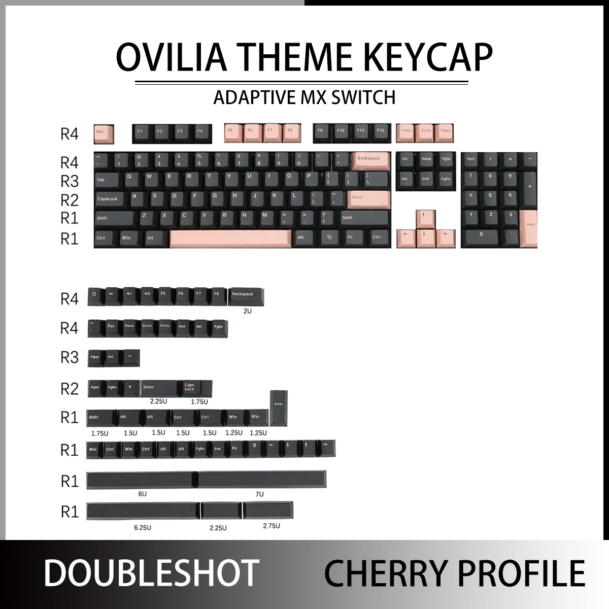 Колпачки для клавиатуры механические 160 клавиши Doubleshot Cherry Profile|Клавиатуры| |