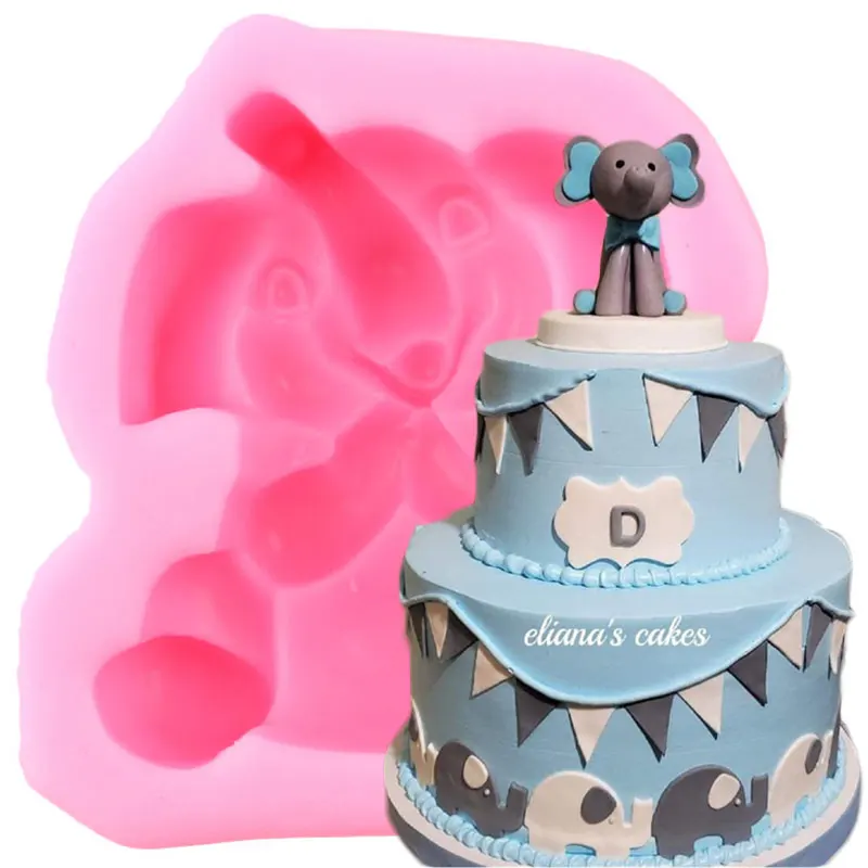 

Elephant Silicone Molds DIY Animal Baby Birthday Cake Decorating Tools Cupcake Topper Fondant Mold Candy Clay Chocolate Moulds