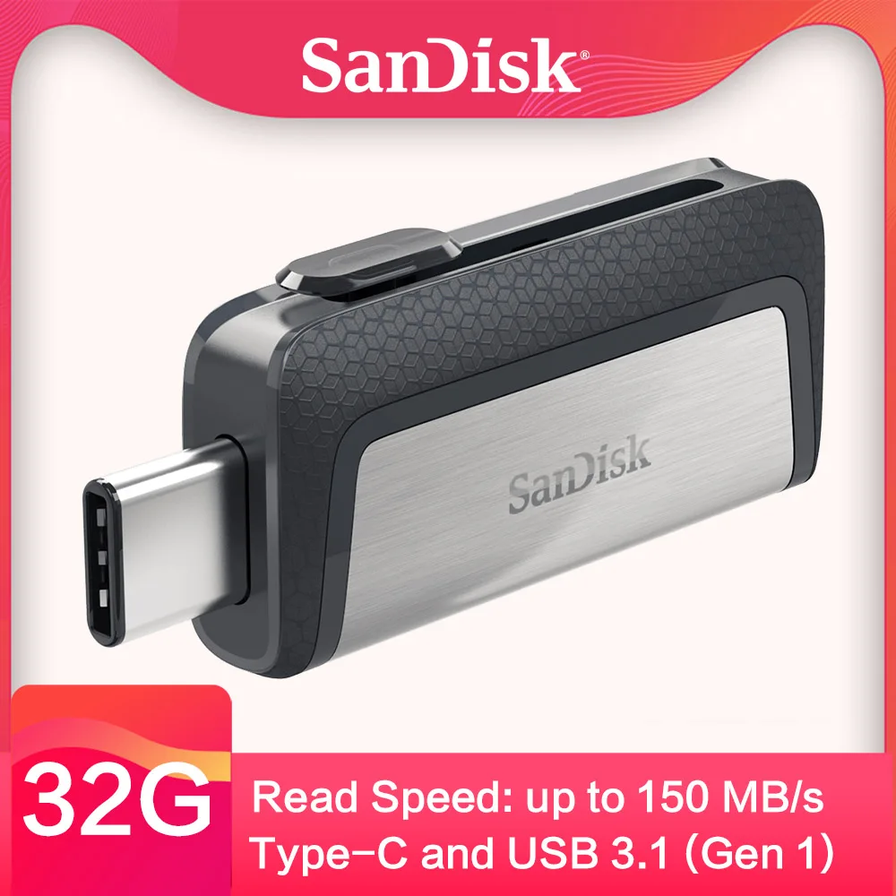 sandisk 128 ГБ 256 ГБ SDDDC2 экстремально высокая скорость 150 м/с флешки type-C USB3.1 двойной OTG USB флэш-накопитель 64 ГБ 32 ГБ U диск