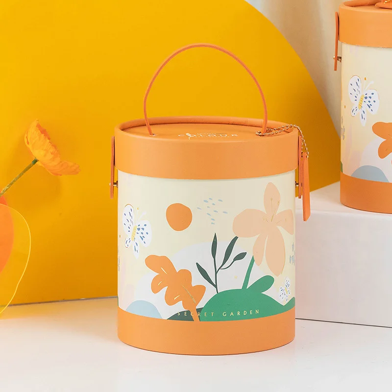

1Pc Round Gift Packaging Box Portable Cosmetics Candy Perfume Storage with Lid Birthday Mother's Day Presents Supplies