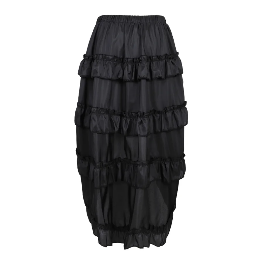 Готическая юбка в стиле стимпанк длинная Плиссированная с асимметричным подолом