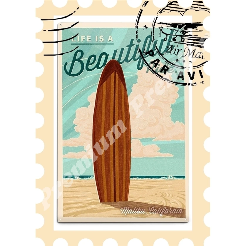 Калифорния Сувенирный магнит Винтажный туристический плакат|Магниты на