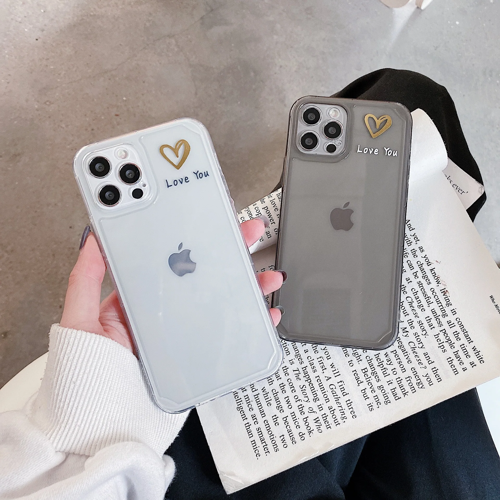 

Fashion Love Heart Phone Case For iPhone 11 13 Pro Max 12 Mini X Xr XS Max 7 8 Plus SE 2020 Shockproof Transparent Soft Cover