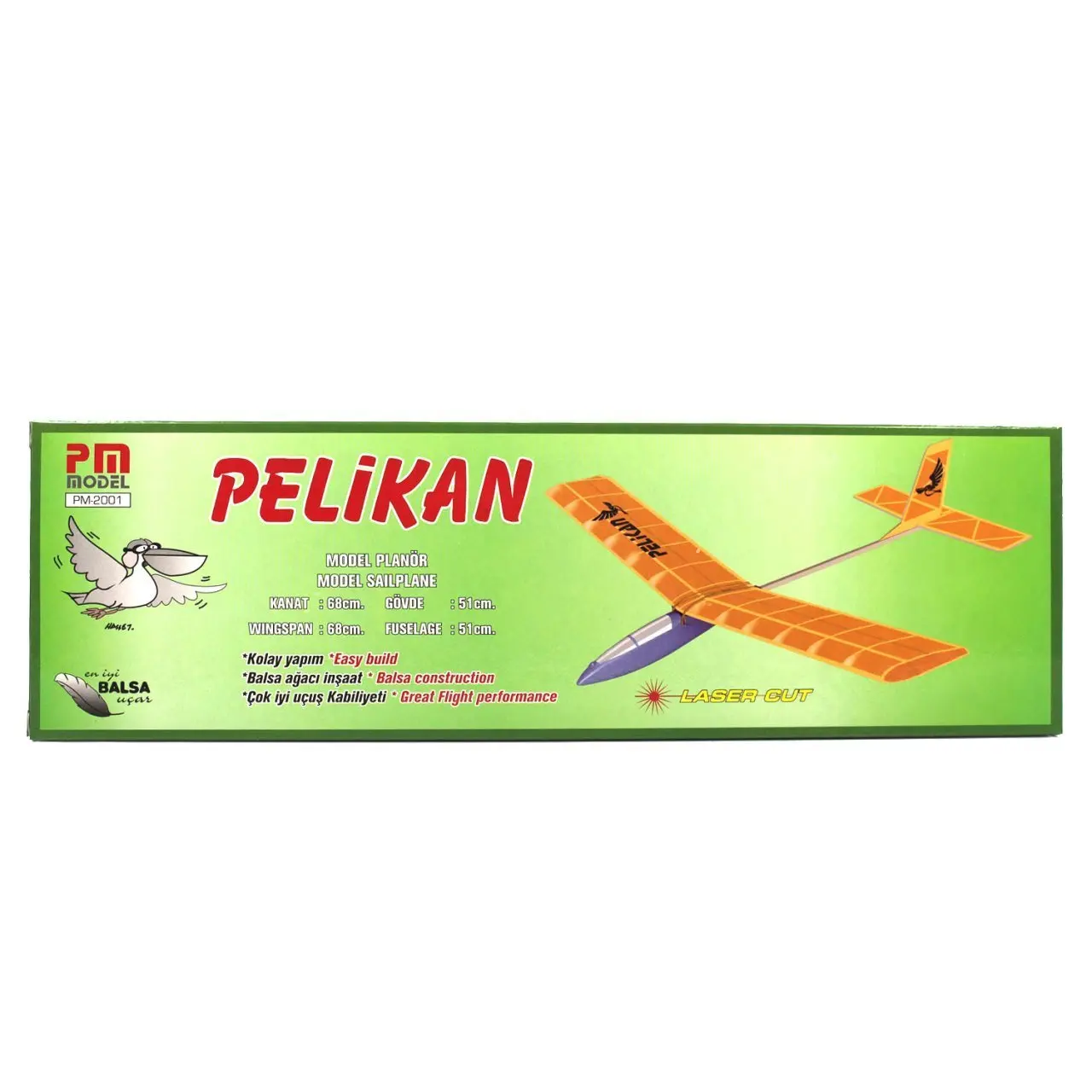 PM 2001 Pelican резиновый приведенный в действие модель Бальза самолет комплект| |