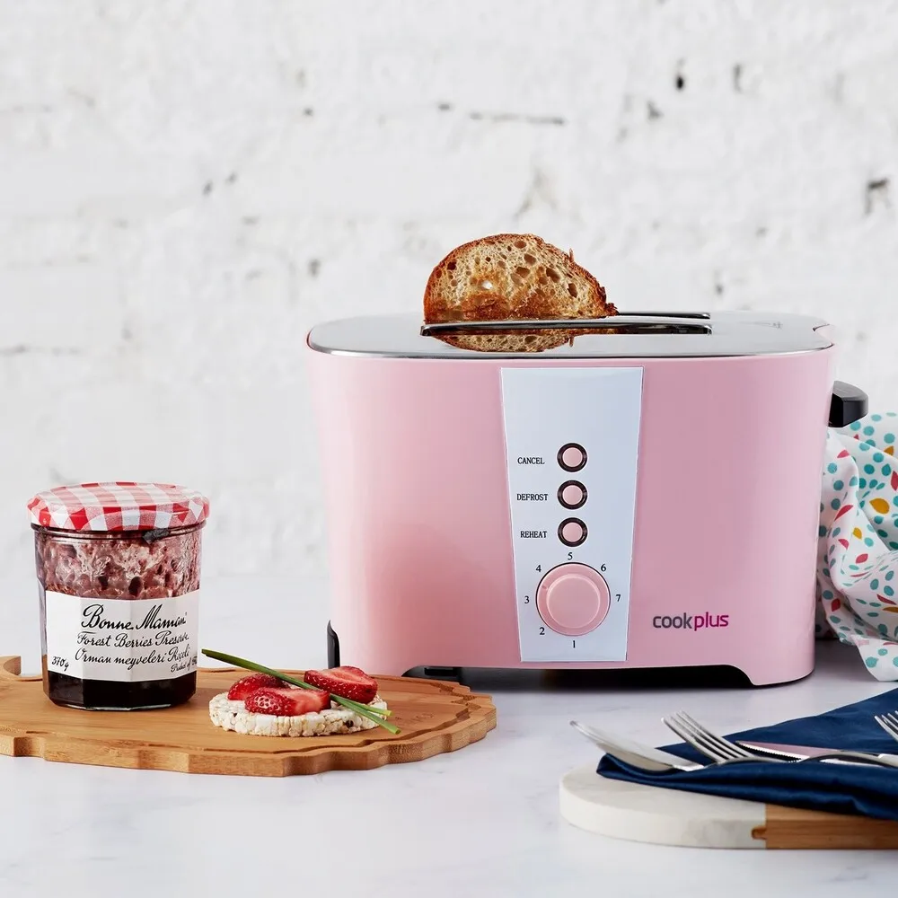 2021 New Design Cookplus Rosa Toaster 800 watts with 7 heat levels Pink Stylish Design Toaster enlarge