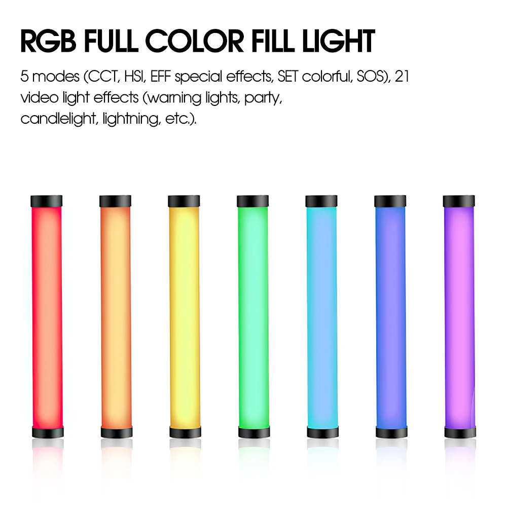 

RGB Full Color Video Light Fill Light Photography Lighting Tube Handheld Photo Studio 90 LED Lamp Beads Magnetic Adsorption