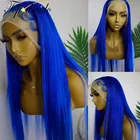 Topodmido темно-синий цвет 13x4 Человеческие волосы Remy парик с детскими волосами бразильские волосы 4x4 парик без клея прозрачные кружевные парики