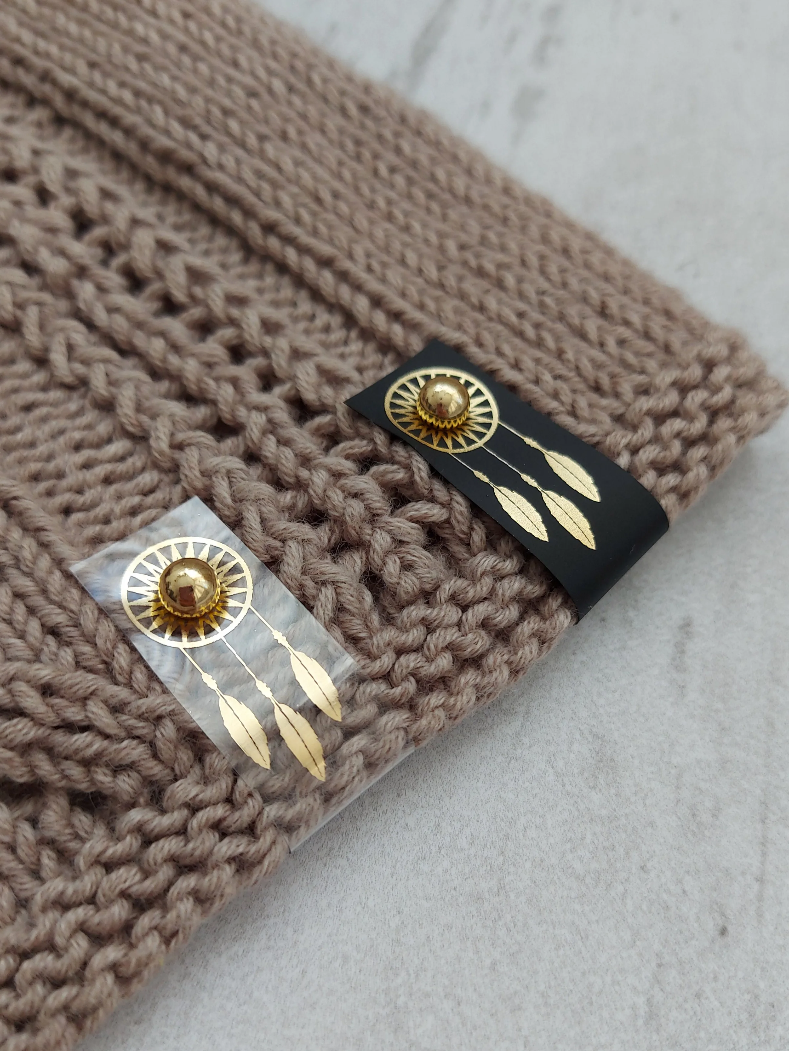 Бирка силиконовая с кнопкой Ловец снов этикетки для вязаных изделий съемные