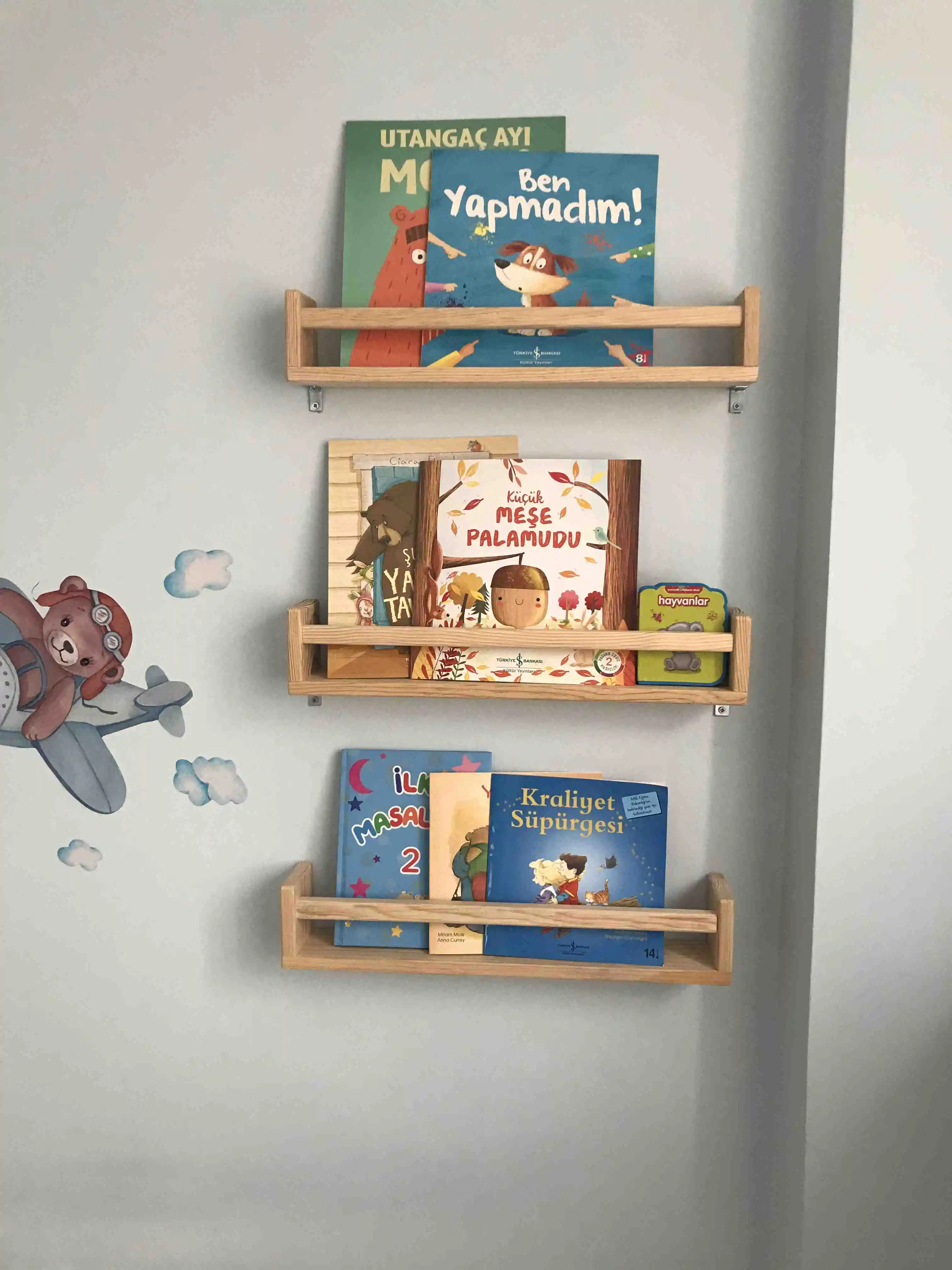 Стеллаж настенный деревянный для детской комнаты украшения дома |