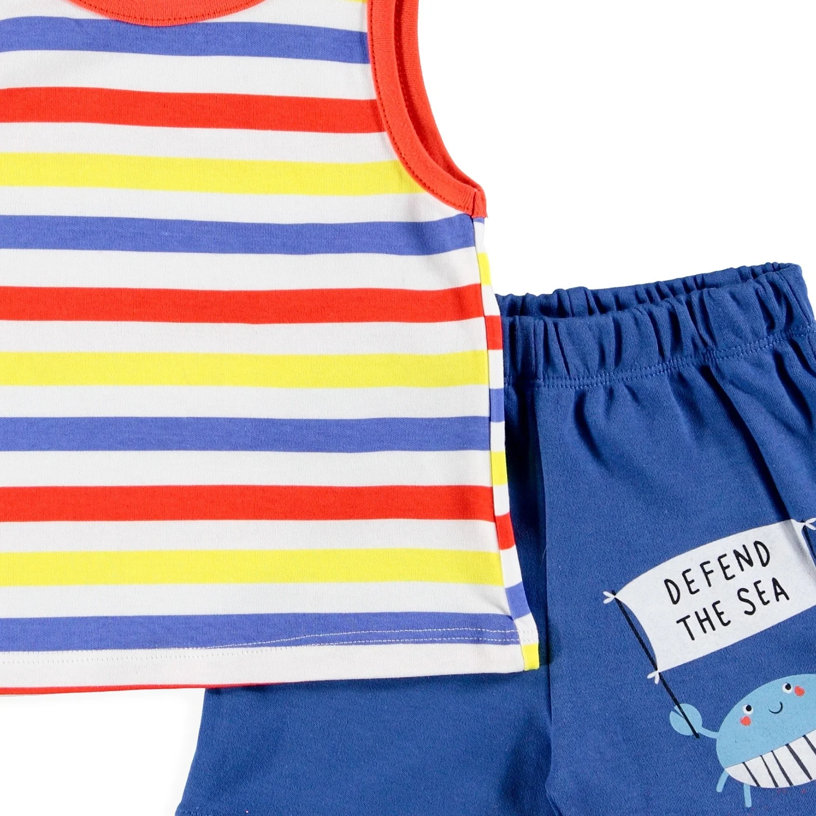 Ebebek/Модная Клубная одежда для новорожденных мальчиков веселая летняя в полоску