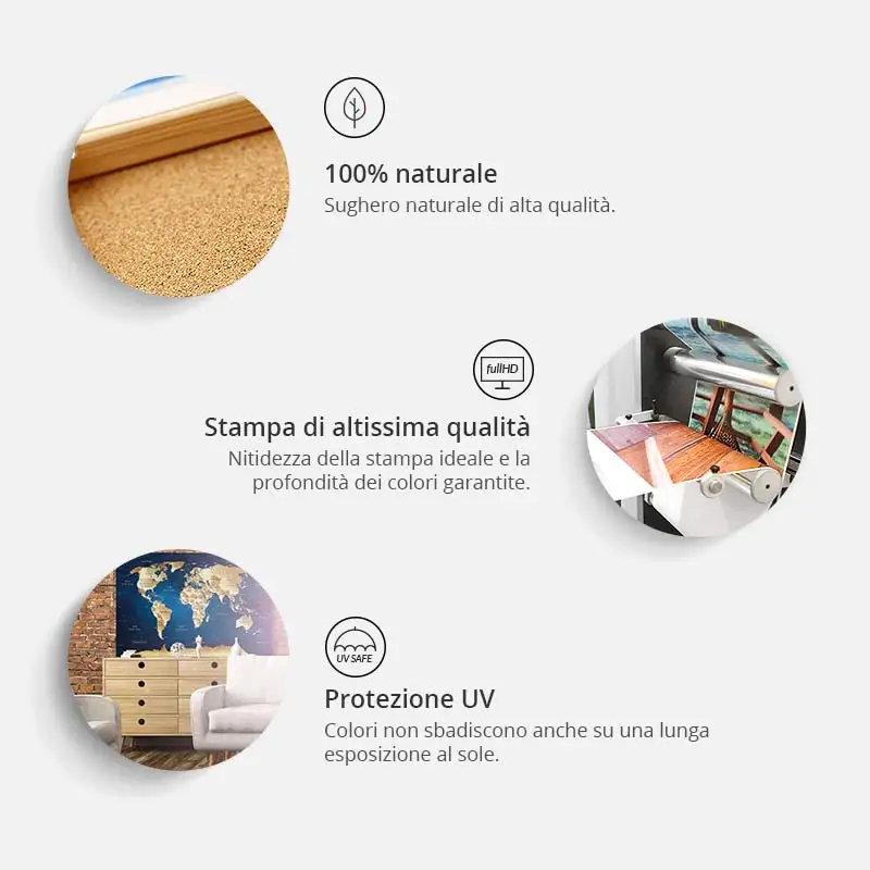 Фотографии пробкового путешествия расширяет ум [пробковая карта] 120x80