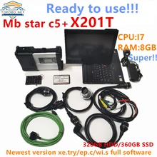 MB STAR C5 Multiplexer for Benz mb SD Connect C5 xentr.y/wis/ep.c For benz truck car diagnostic for l.enovo X201T i7 cpu 8GB RAM