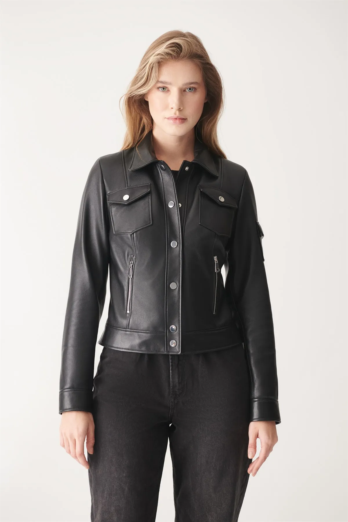 100% Genuine Sheepskin Women Jacket Biker Coats Sport Outfits Leather Coats Autumn Spring Fashion Classic Clothing Stylish