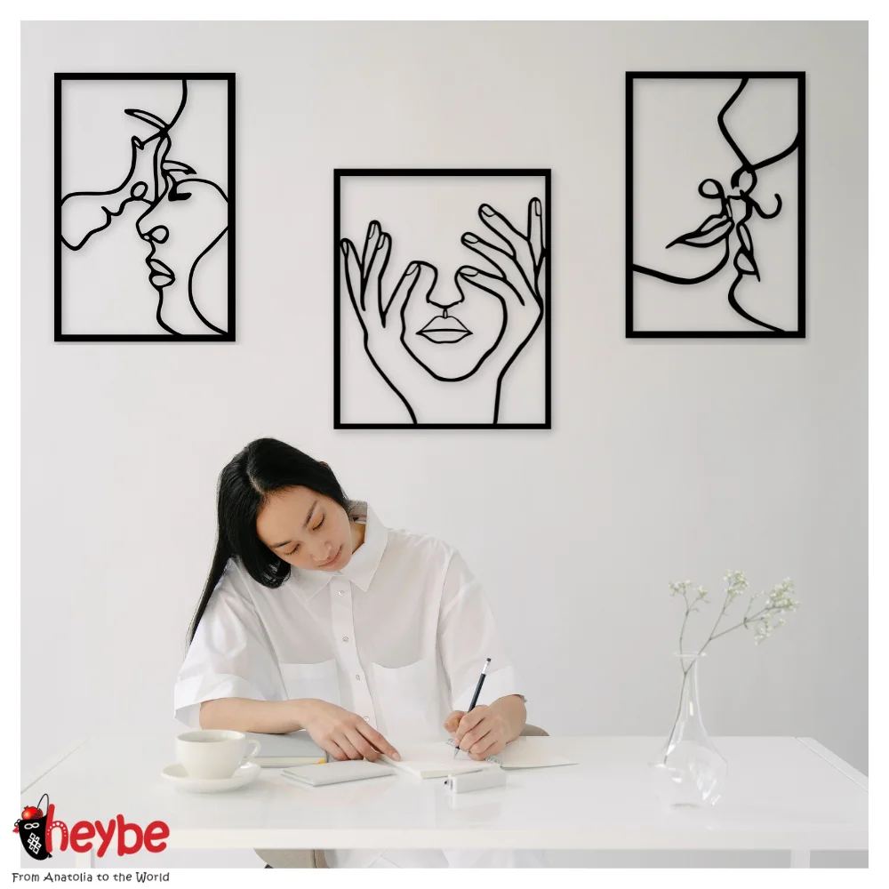 Деревянный лицом к лицу и мыслящая женщина Преимущество Пакет Настенный декор