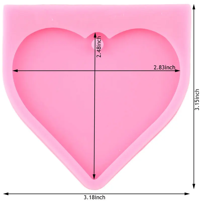 Блестящий глянцевый ручной силиконовая форма-сердце эпоксидный полимерный
