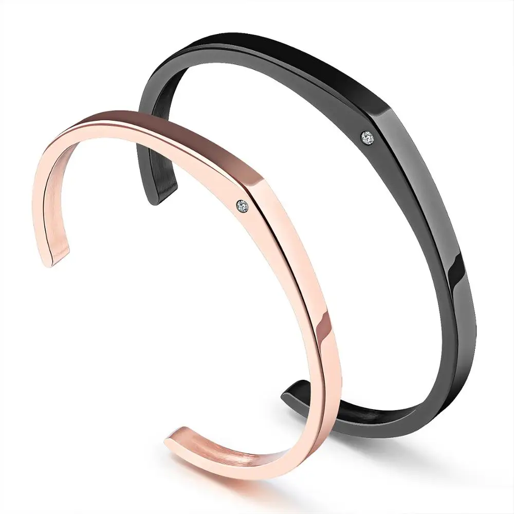 

Luxury Crystal Beaded Bracelet Bangles For Women Fashion Jewelry Stainless Steel Charm Accessories Bangle with rainstone