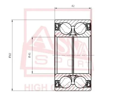 Подшипник ступицы колеса с ABS (комплект) ASVA DACM45820042|Клатчи и аксессуары| |