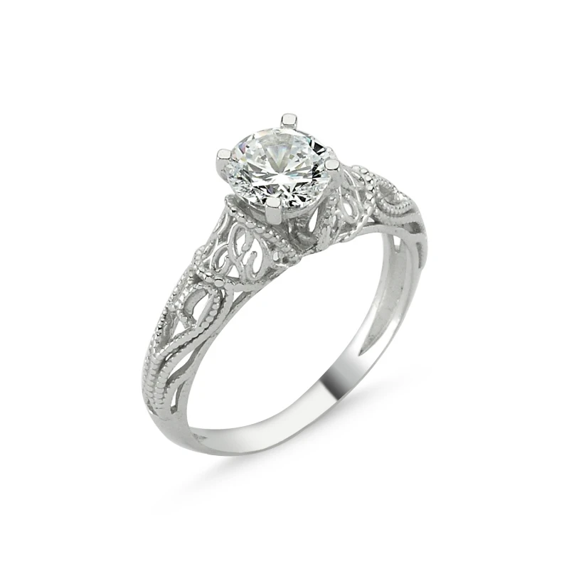 

Серебряное 925 пробы кубический циркониевый солитер с цирконием