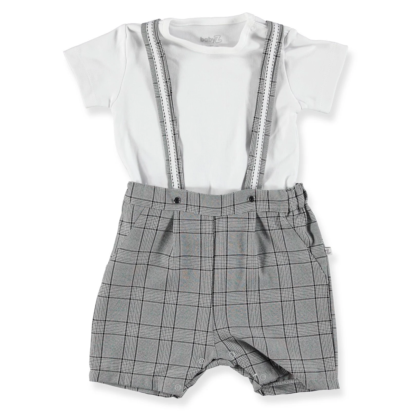 Ebebek BabyZ/клетчатые шорты для маленьких мальчиков комбинезон поло набор футболок с