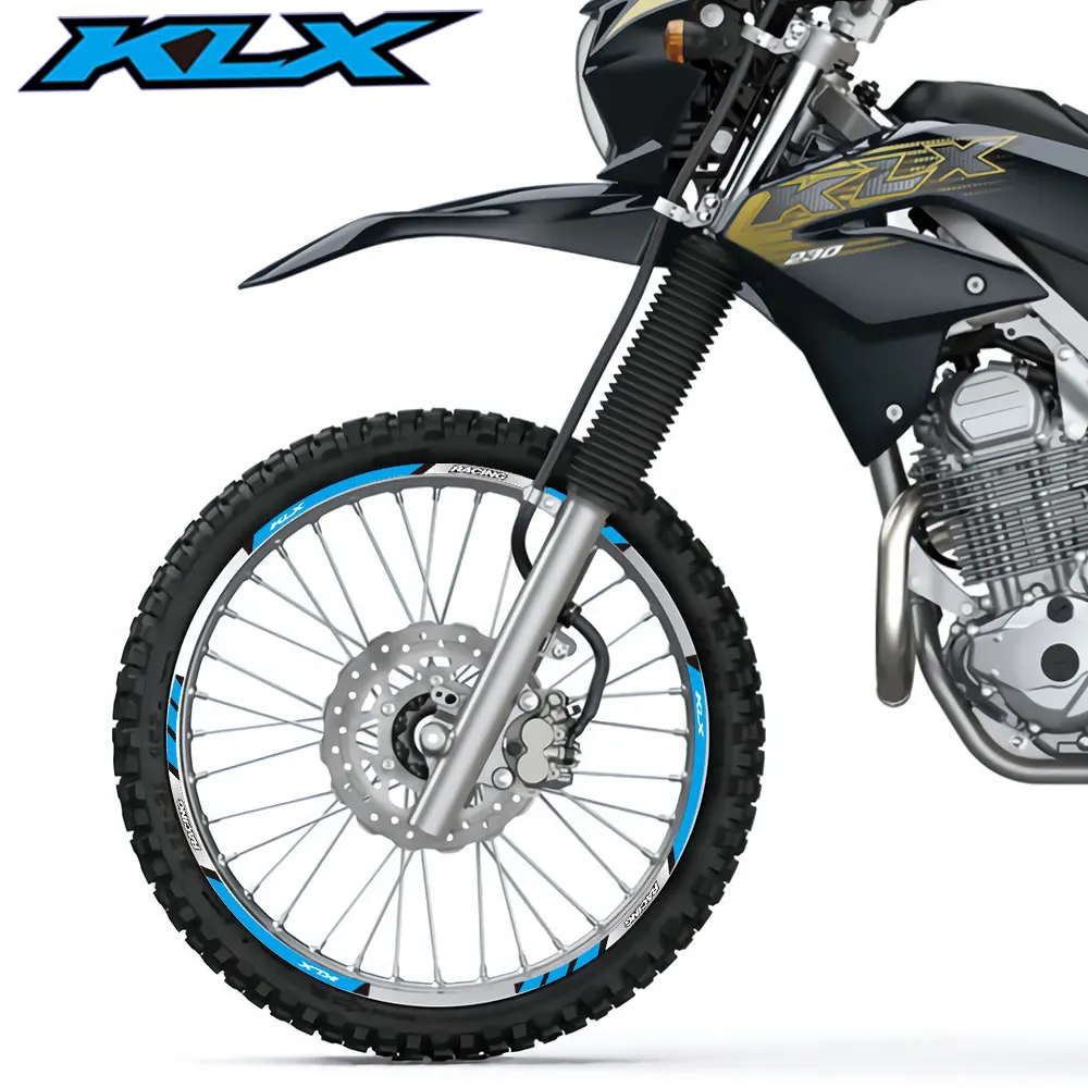 

New high quality 12 Pcs Fit Off-road Motorcycle Wheel Sticker stripe Reflective Rim For KAWASAKI KLX 300 300R 230 230R 230S 230S
