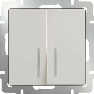 Выключатель двухклавишный Werkel слоновая кость WL03-SW-2G-LED-ivory | Обустройство дома