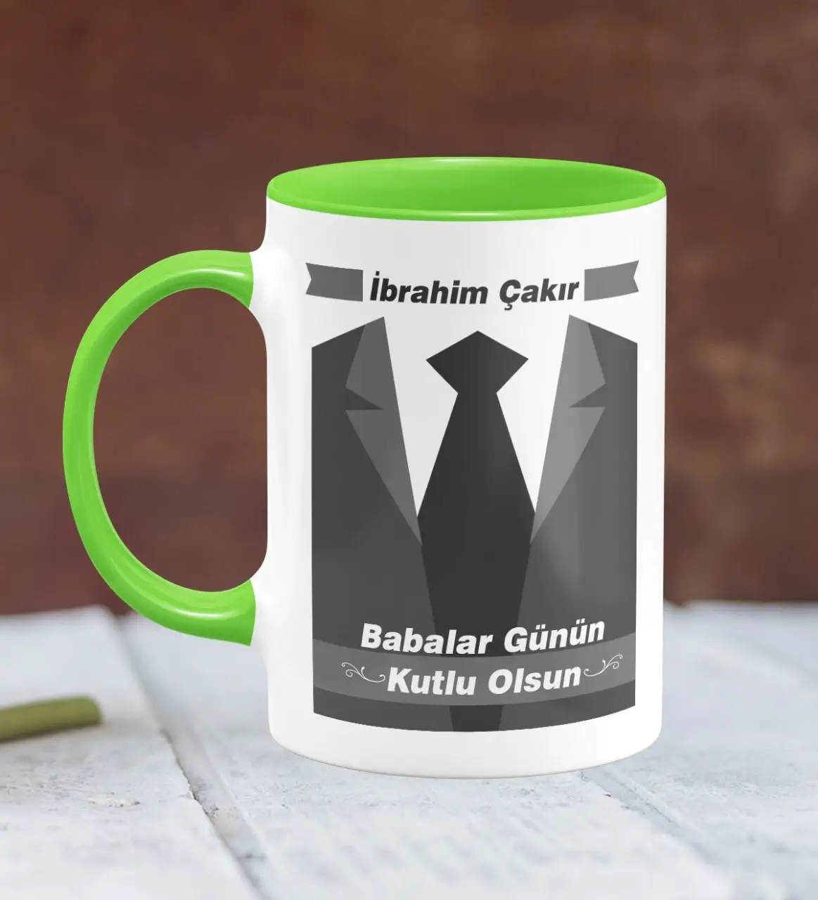 

Personalized Fathers Day Themed Green Mug Cup 25-393Y