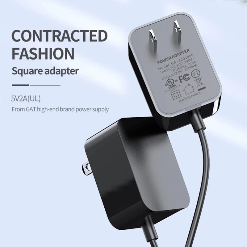 

5V 2A UL/FCC Certified Power Adapter US Plug DC Output 90-240V AC Input 100cm Cable Charger Supply For Android TV Box