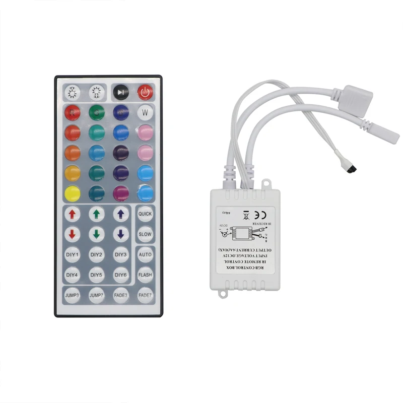 

SZYOUMY LED RGB IR Remote Controller DC12V 24Key / 44 Key Double Output Controller For LED RGB Strip, Can Connect 2pcs Strip