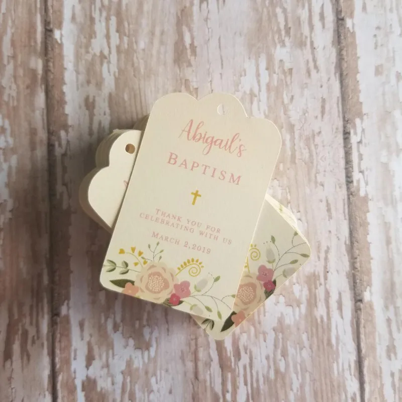 

Personalize Baptism favor tag, Custom thank you tag, turquoise and coral, Design floral favor tag,vintage floral,religious tags