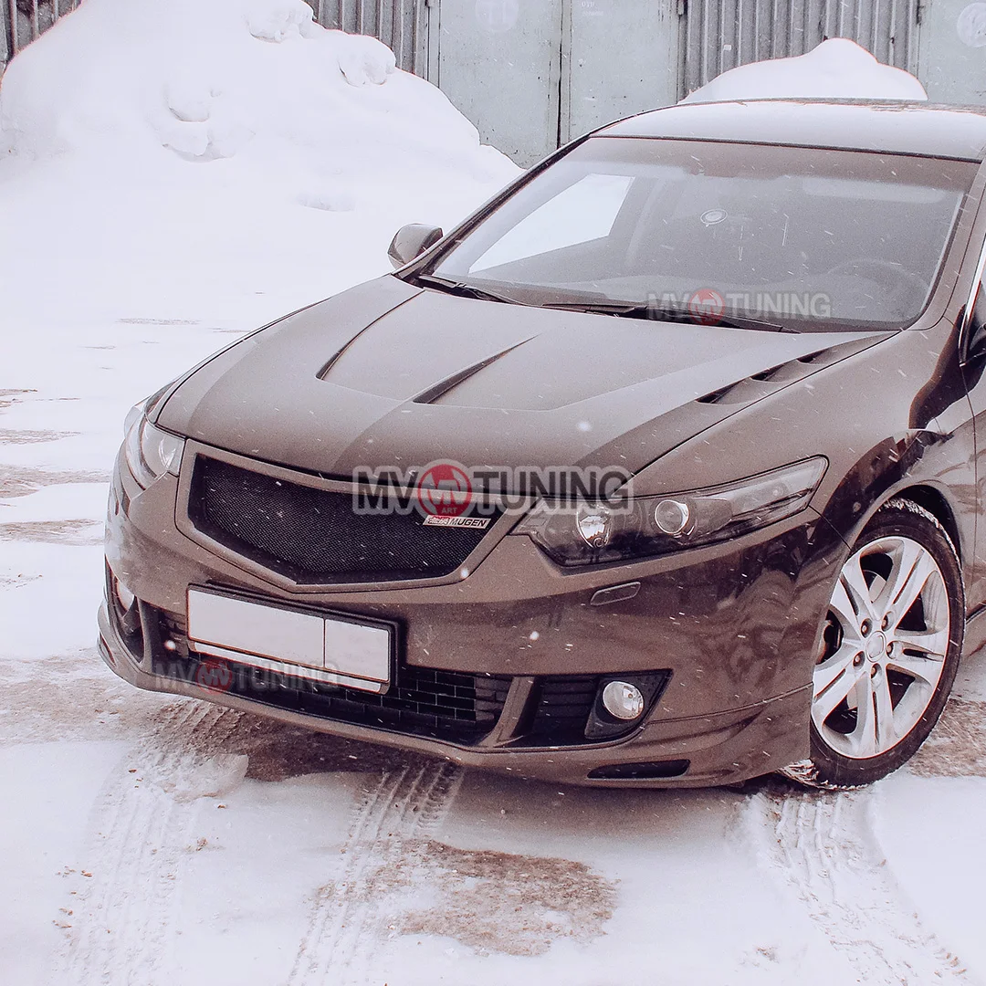 Юбка переднего бампера в стиле Type S для Honda Accord 8 (2008-2010) АБС пластик тюнинг губа