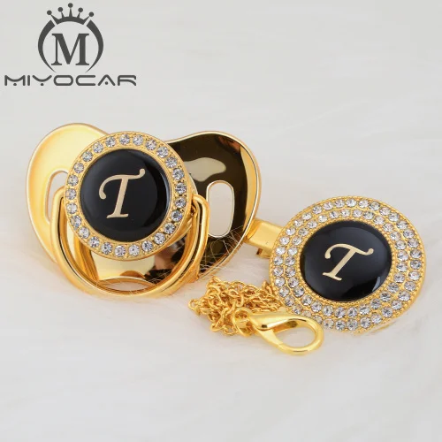 LT-8 0-6M MIYOCAR имя инициалы буквы T элегантный Серебряный bling соска и пустышка Клип BPA бесплатно пустышка bling уникальный дизайн SGS пройти LT - Цвет: LT-8 0-6M