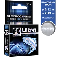 Леска рыболовная AQUA FC Ultra Fluorocarbon 100% (Флюорокарбон 100% ) 30m, от 0,12 до 0,40mm #1