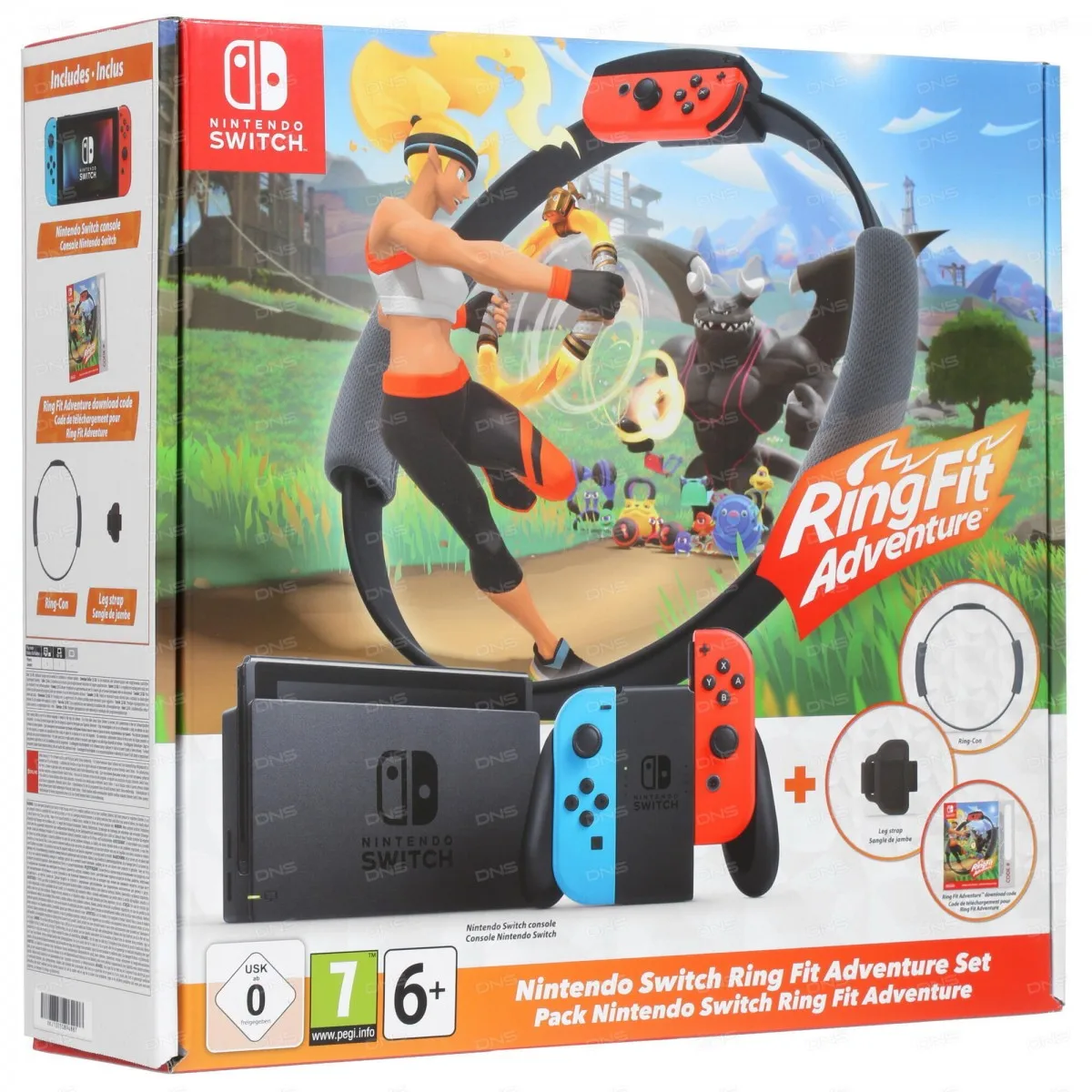 Nintendo Switch 32 GB Neon Yellow/Blue + Ring Fit Adventure б/у (Nintendo Tinfoil Kefir версия 13.1.0). USED | Электроника