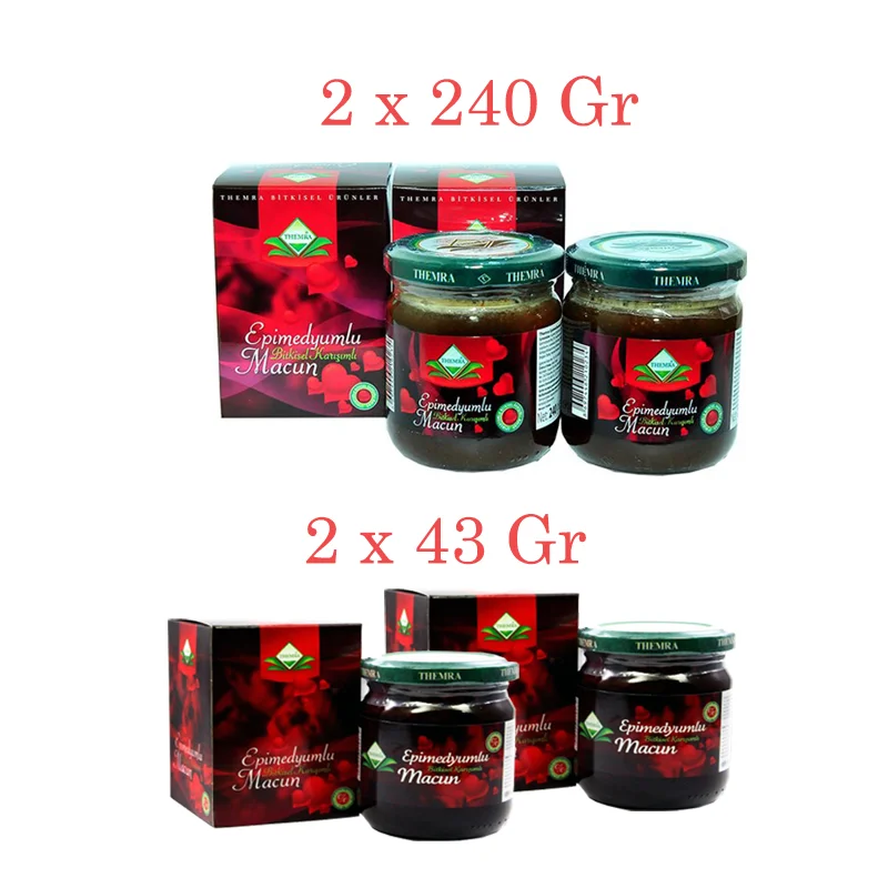 

Themra Energizing Epimedium Honey Herbal Paste Turkish Horny Goat Weed - 2 Pcs 240Gr + 2 Pcs 43 Gr - 100% Original