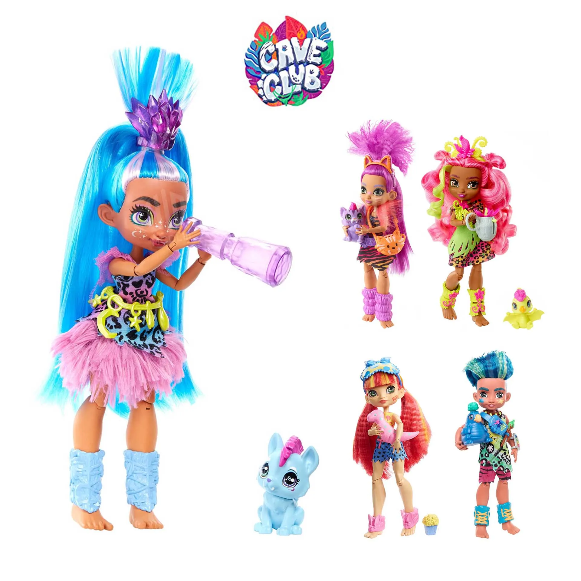 

Mattel Cave Club Dolls Toys Movable Jointed Doll 25cm Prehistoric Fashion Doll Dinosaur Toy Christmas Gift for Girls Toys GTH00