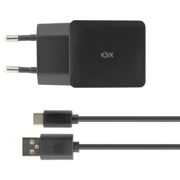 Настенное зарядное устройство + USB A к C кабель KSIX черный|Зарядки для планшетов| |