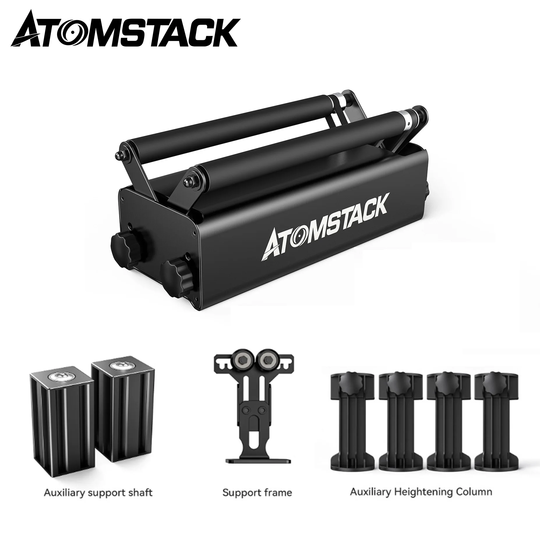 ATOMSTACK-Rodillo rotativo R3 PRO, estructura de aleación de aluminio, Compatible con el 95% de las máquinas de grabado láser, Ortur, NEJE, Twotress