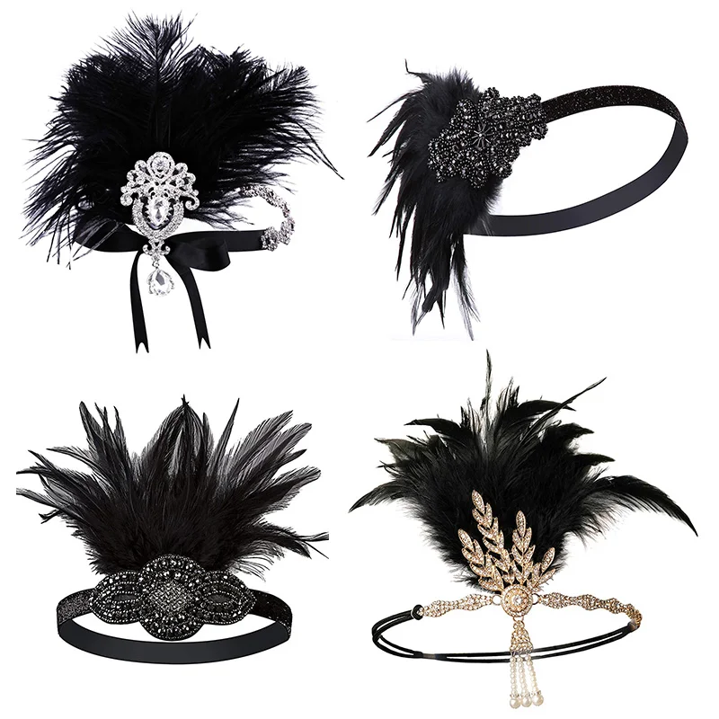 1920s повязка на голову с ревом 20s аксессуары для Грейт Гэтсби вечерние НКА Свадьба