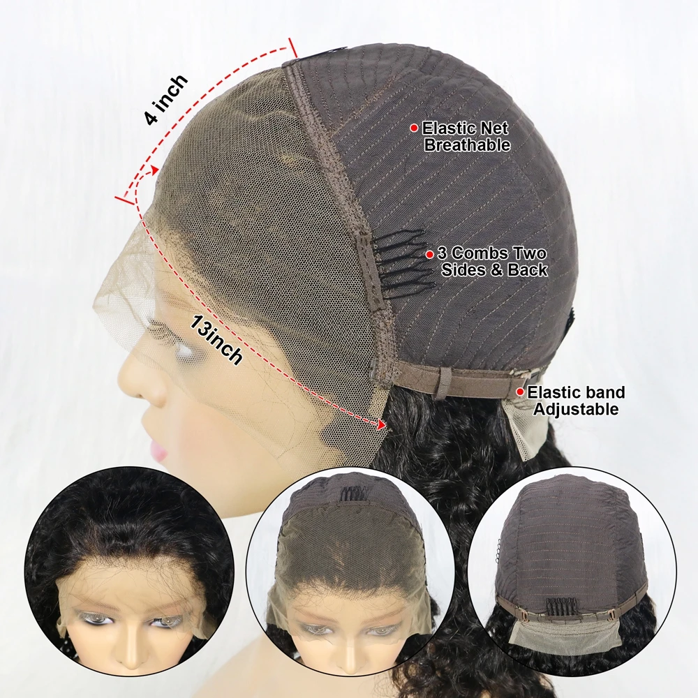 Miss Dona 13x4 Lace Front Wig Kinky Curly Human Hair Wigs Short Bob Wig Lace Front Water Curly Brazilian Remy Hair 8 10 16 inch