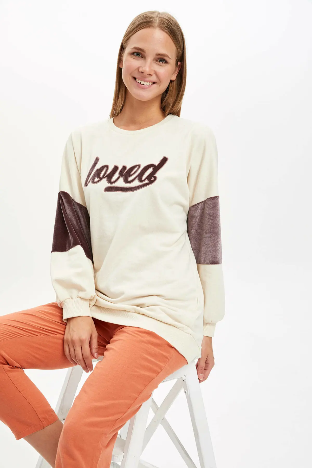 Женская Длинная трикотажная туника DeFacto Повседневные вязаные пуловеры с