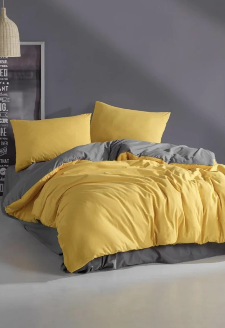 

Nurstyle Double Personality Duvet Cover Set 100 cotton two-sided two-color red-gray yellow gray soft textured fashion quality