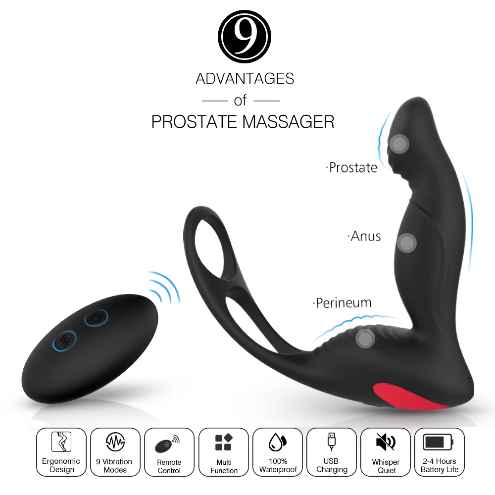 9 Speeds Wireless Remote Control Adult Anal Plug Vibrator for Men Waterproof Butt Prostate Massager Gay Sex Toys Couple | Красота и
