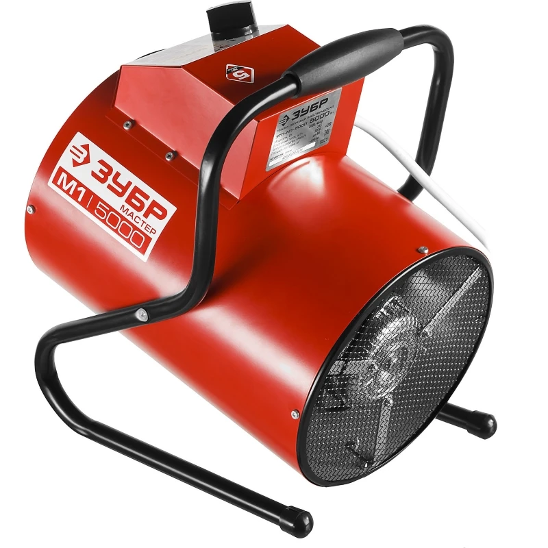 Пушка тепловая КОМПАКТ ЗУБР ЗТП-М1-5000 круглая электрическая гладкий нерж ТЭН