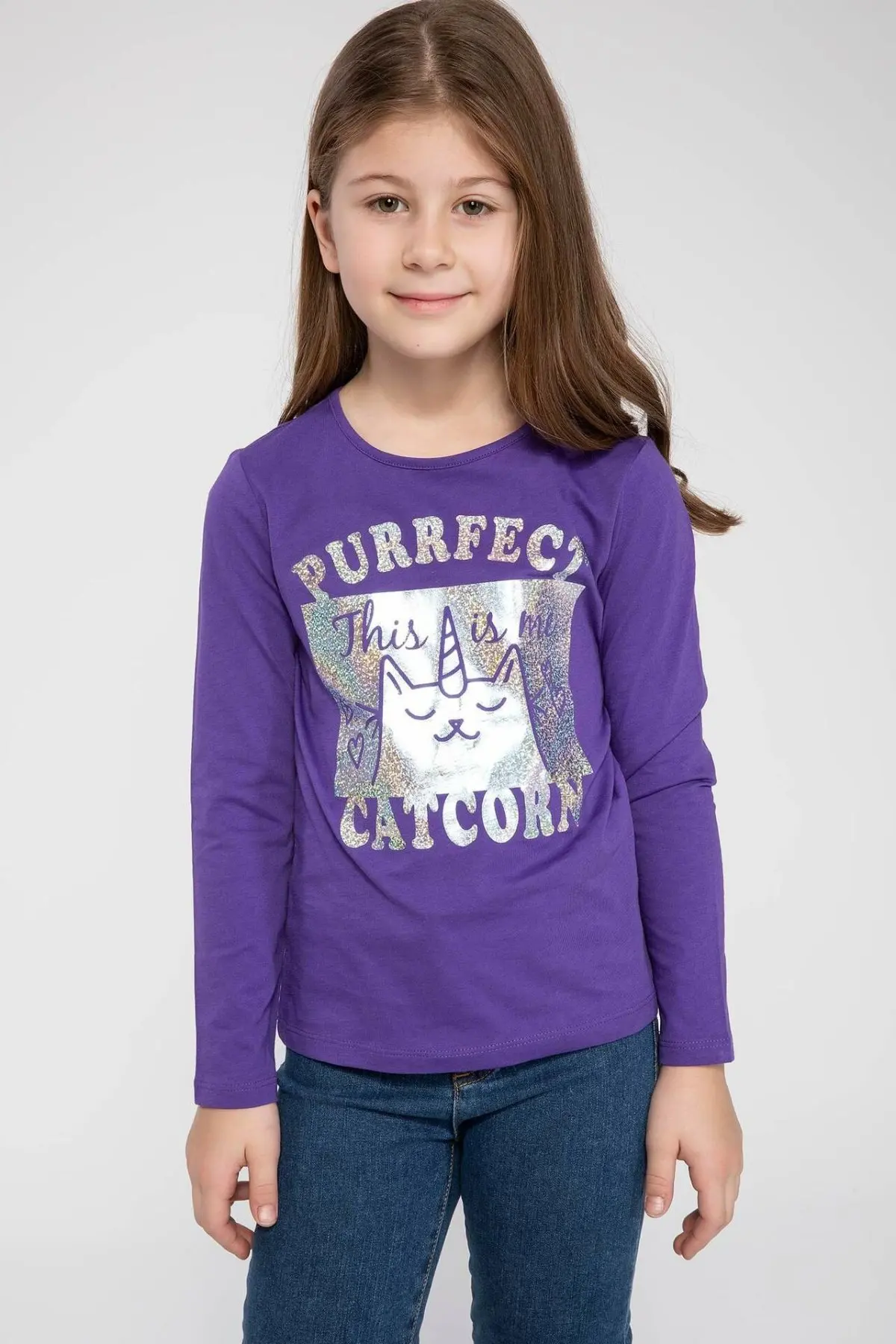 Дефакто осенняя модная футболка с длинными рукавами для девочек детские топы