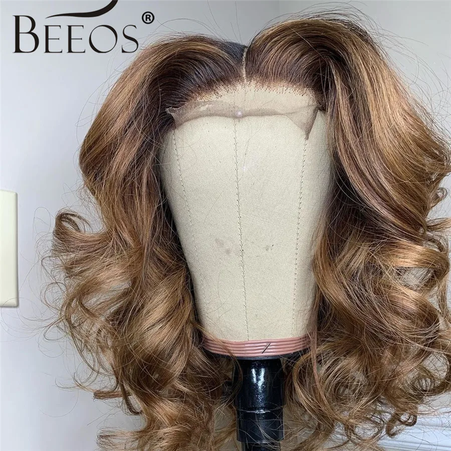 

Beeos180% Lace Front Human Hair Wigs Hondy Blond Loose Wave Pre Plucked With Baby Hair Bleached Knots Brazilian Remy